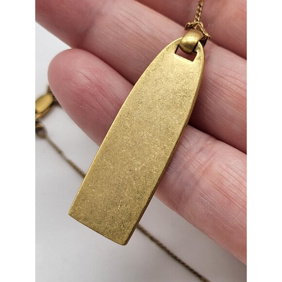 Madewell Necklace Brass Gold Tone Pendant Chain Boho Simple Minimalist - Picture 9 of 11